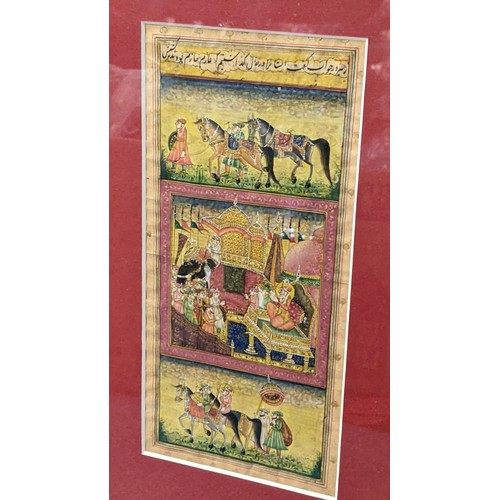 25 - A Persian book page illustration depicting The Night Flight of the prophet Muhammed on Khamsa of Niz... 