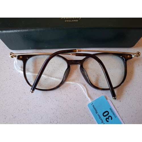 30 - Mulberry-A pair of prescription glasses VML103 Col 0722 having a tortoiseshell and gold tone frame t... 