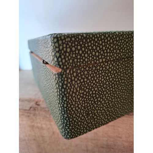 37 - A vintage Shagreen box with 2 sections to the wooden interior
Location: R1.3
If there is no conditio... 