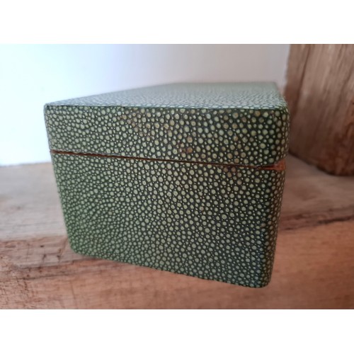 37 - A vintage Shagreen box with 2 sections to the wooden interior
Location: R1.3
If there is no conditio... 