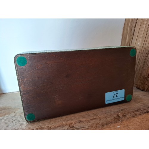 37 - A vintage Shagreen box with 2 sections to the wooden interior
Location: R1.3
If there is no conditio... 