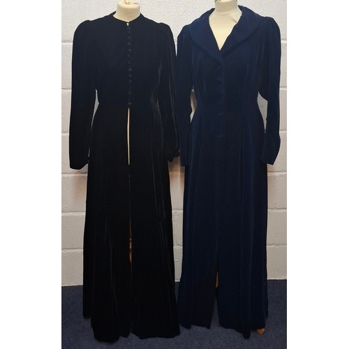 59 - A mid 20th Century black astrakhan swing coat with tapered waistline approx 36