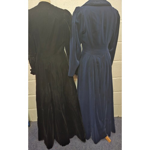 59 - A mid 20th Century black astrakhan swing coat with tapered waistline approx 36