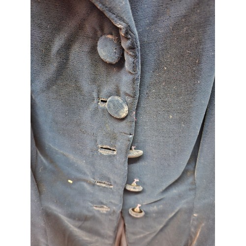 59 - A mid 20th Century black astrakhan swing coat with tapered waistline approx 36