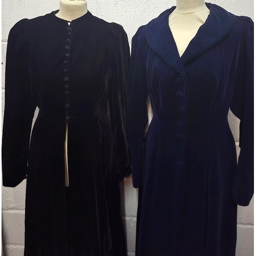 59 - A mid 20th Century black astrakhan swing coat with tapered waistline approx 36