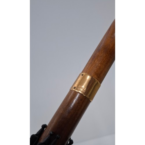 40 - A Briggs London black umbrella with inset pencil having a gold tone collar signed Briggs together wi... 