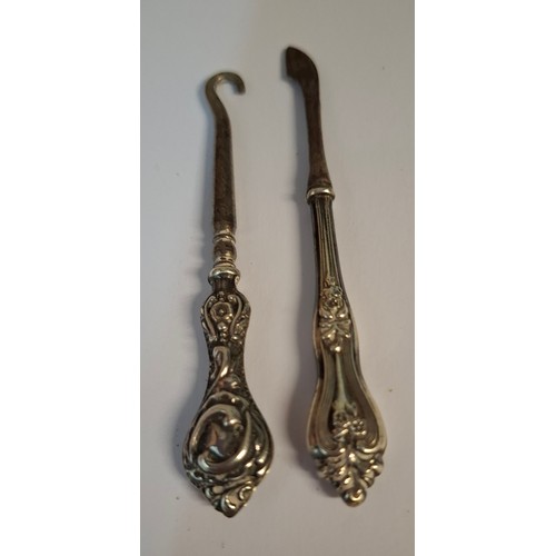 45 - Three silver topped/collared glass scent bottles to include a blue flash cut example, makers marks R... 