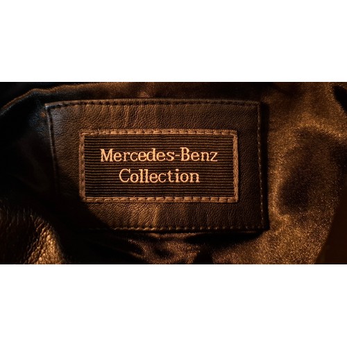 28 - Mercedes Benz-A late 20th Century gents black soft leather coat size XL (approx 44