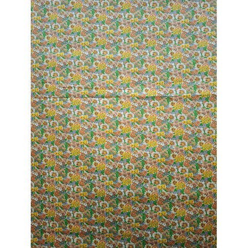 22 - Liberty- A vintage fabric remnant 'Forest Floor' approx 107cm x 146cm and other non-Liberty remnants... 