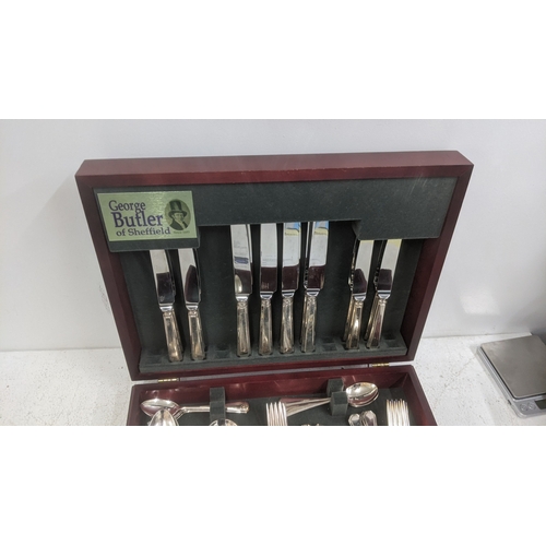 A George Butler silver plated eight place setting canteen Location: 2.4 ...