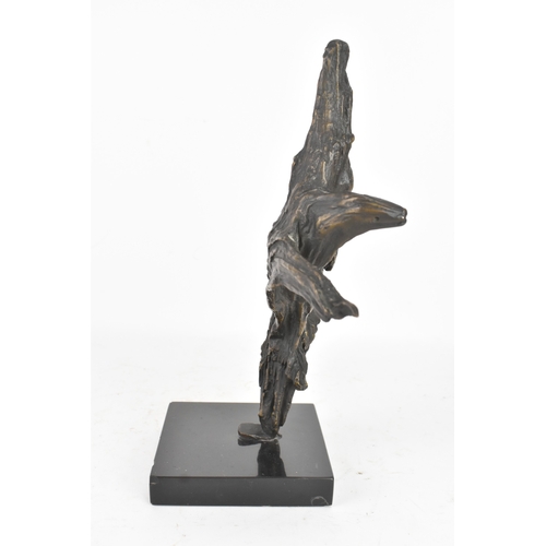 105 - Doreen Kern (British 1931-2021) a limited edition bronze sculpture of a bird with outstretched wings... 