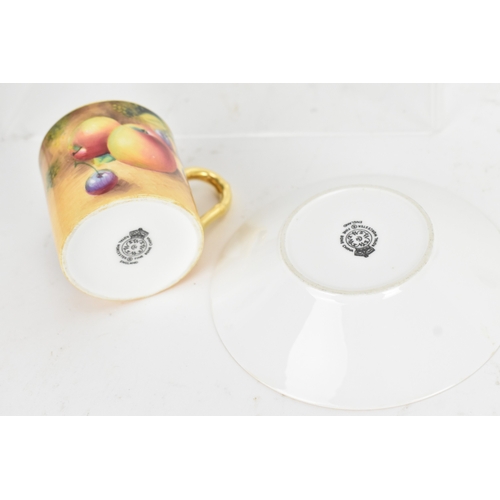 113 - Six Royal Worcester porcelain coffee cans and saucers, by William Roberts, post-war, artist signed, ... 