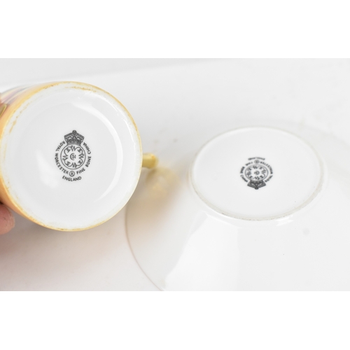 113 - Six Royal Worcester porcelain coffee cans and saucers, by William Roberts, post-war, artist signed, ... 