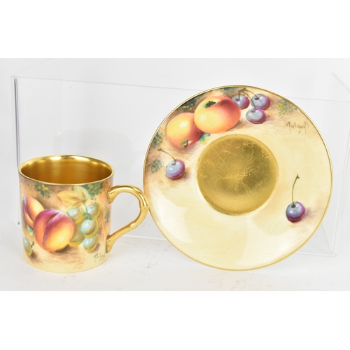 113 - Six Royal Worcester porcelain coffee cans and saucers, by William Roberts, post-war, artist signed, ... 