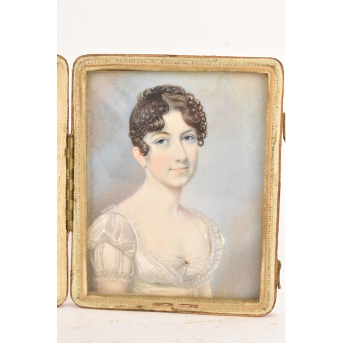177 - Two 19th century portrait miniatures, attributed to Thomas Richmond (1802–1874), each painted in wat... 