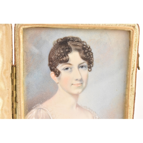 177 - Two 19th century portrait miniatures, attributed to Thomas Richmond (1802–1874), each painted in wat... 