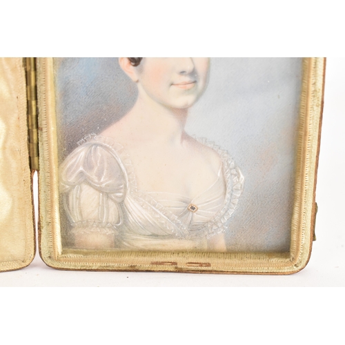 177 - Two 19th century portrait miniatures, attributed to Thomas Richmond (1802–1874), each painted in wat... 