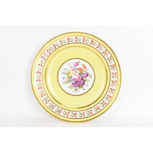 181 - An early 19th century Sèvres yellow-ground plate from a service given by Napoleon I to the comte de ... 