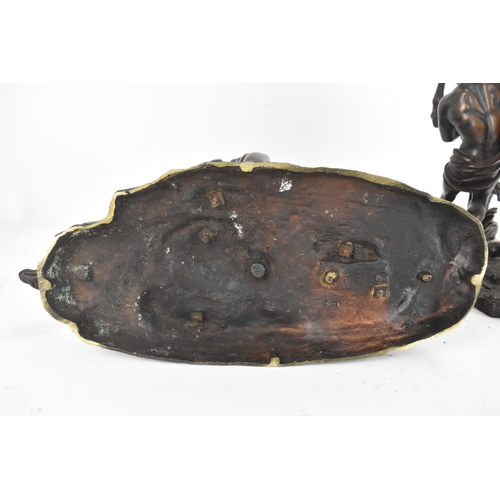 187 - A pair of late 19th/early 20th century French patinated bronze models of the Marly Horses, after Gui... 