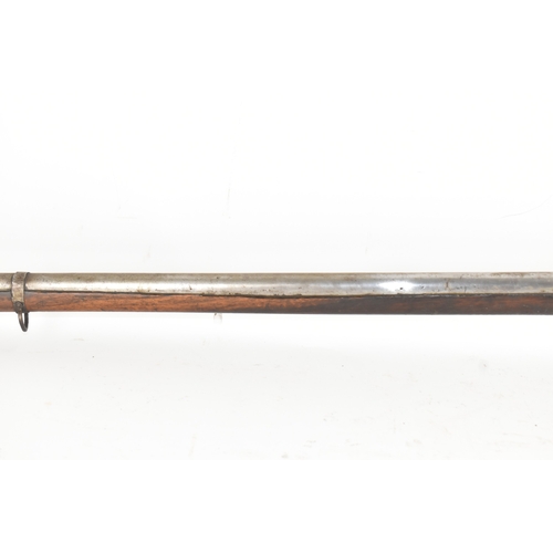 192 - A 19th century Indian toradar matchlock musket, the long steel barrel engraved with inscription, the... 