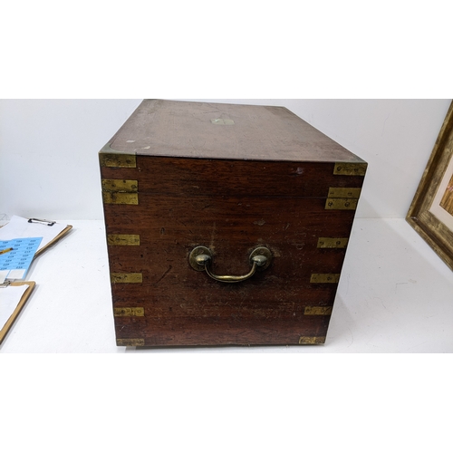 198 - A 19th century Anglo-Indian campaign officer’s travelling box, by Miller, 183 Regent Street, the mah... 