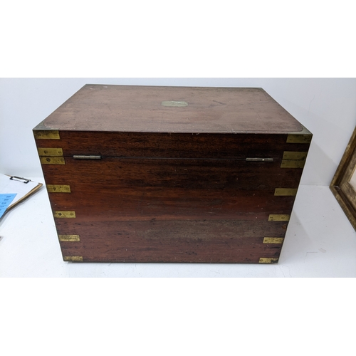 198 - A 19th century Anglo-Indian campaign officer’s travelling box, by Miller, 183 Regent Street, the mah... 