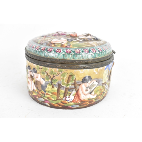 212 - A late 19th/early 20th century Capodimonte porcelain and metal-mounted oval casket, the domed lid an... 