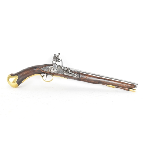 213 - A reproduction of a British Tower flintlock pistol, in the style of the early 19th century Sea Servi... 