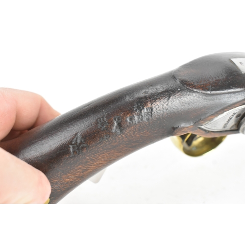 213 - A reproduction of a British Tower flintlock pistol, in the style of the early 19th century Sea Servi... 