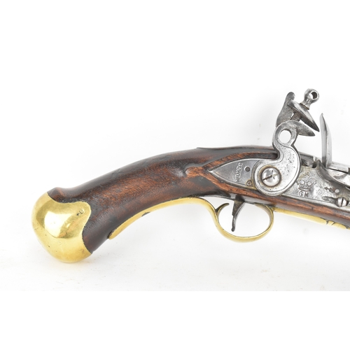 213 - A reproduction of a British Tower flintlock pistol, in the style of the early 19th century Sea Servi... 