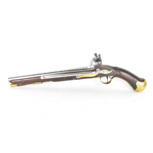 213 - A reproduction of a British Tower flintlock pistol, in the style of the early 19th century Sea Servi... 