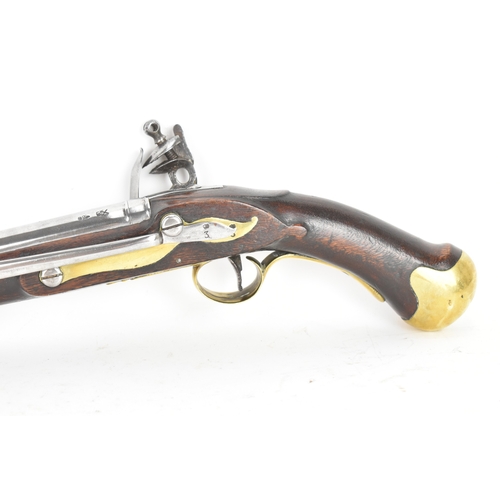 213 - A reproduction of a British Tower flintlock pistol, in the style of the early 19th century Sea Servi... 