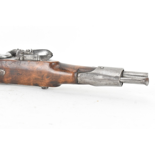 214 - A reproduction of a British Tower flintlock pistol, in the style of the early 19th century Sea Servi... 