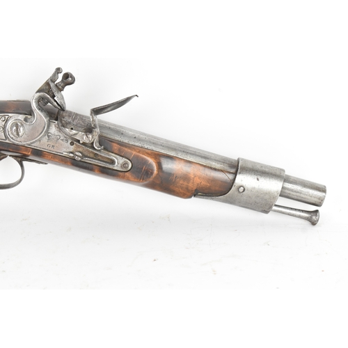 214 - A reproduction of a British Tower flintlock pistol, in the style of the early 19th century Sea Servi... 