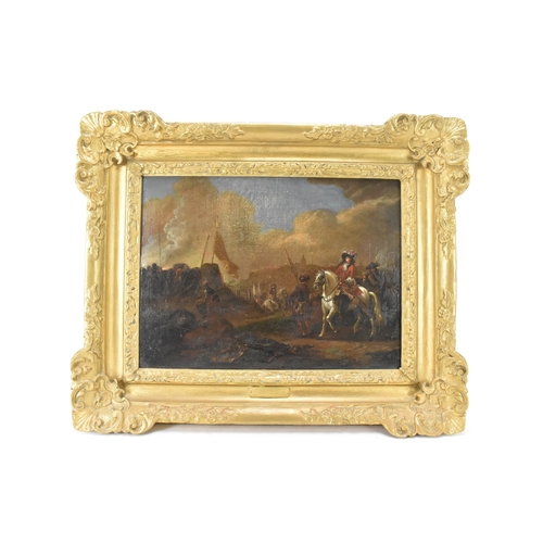 219 - After Jan Wyck (1652-1702) Dutch, An oil on canvas depicting James Scott, Duke of Monmouth and Buccl... 