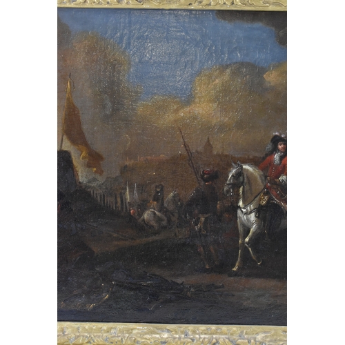 219 - After Jan Wyck (1652-1702) Dutch, An oil on canvas depicting James Scott, Duke of Monmouth and Buccl... 