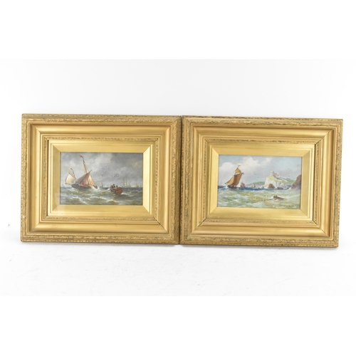 225 - manor Thomas Bush Hardy (1842-1897) Two oil paintings depicting seascapes with choppy waters, each s... 