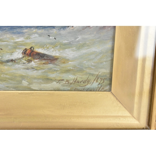 225 - manor Thomas Bush Hardy (1842-1897) Two oil paintings depicting seascapes with choppy waters, each s... 