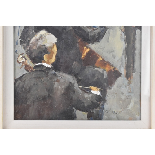 42 - Michael Ewart (B.1940) An oil on board entitled 'Performance', signed to the lower right corner, 18c... 