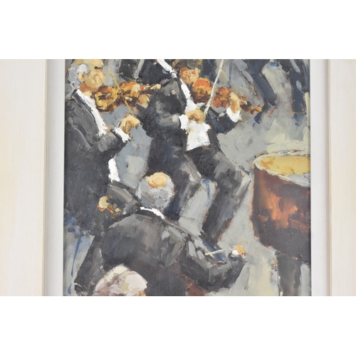 42 - Michael Ewart (B.1940) An oil on board entitled 'Performance', signed to the lower right corner, 18c... 