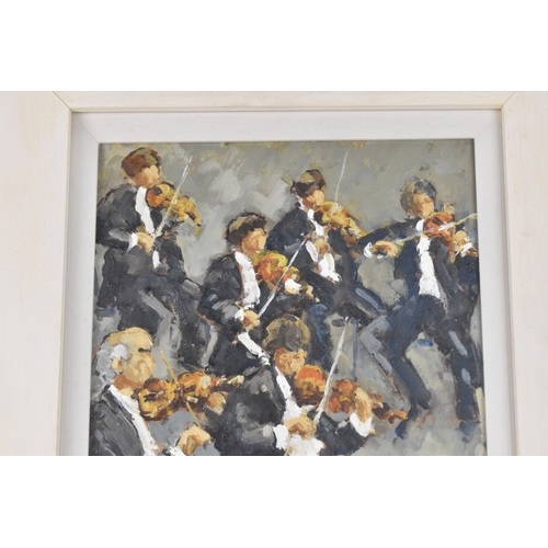 42 - Michael Ewart (B.1940) An oil on board entitled 'Performance', signed to the lower right corner, 18c... 