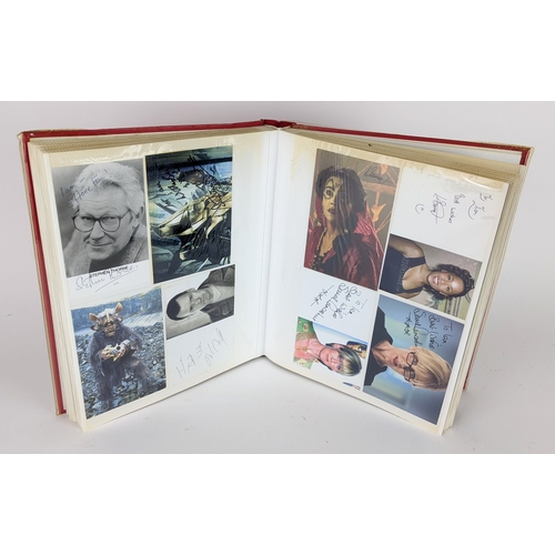 78 - A Doctor Who album of autographs on photos, signed by several cast members to include Jacqueline Pea... 