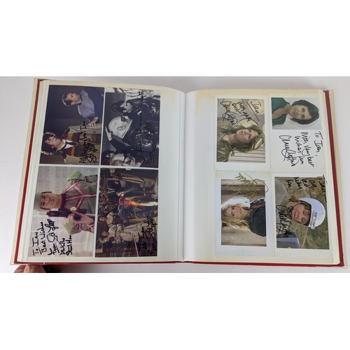 78 - A Doctor Who album of autographs on photos, signed by several cast members to include Jacqueline Pea... 