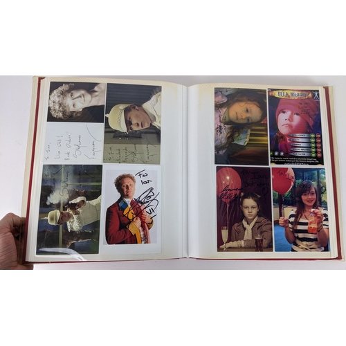 78 - A Doctor Who album of autographs on photos, signed by several cast members to include Jacqueline Pea... 