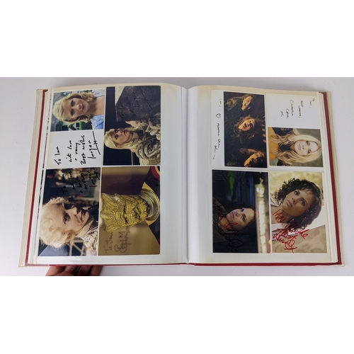 78 - A Doctor Who album of autographs on photos, signed by several cast members to include Jacqueline Pea... 