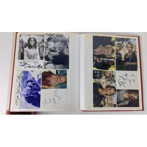 78 - A Doctor Who album of autographs on photos, signed by several cast members to include Jacqueline Pea... 