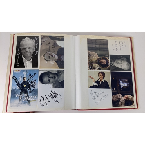 78 - A Doctor Who album of autographs on photos, signed by several cast members to include Jacqueline Pea... 