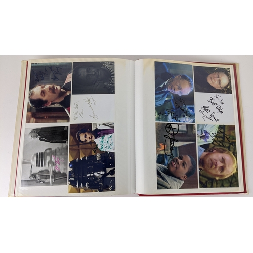 78 - A Doctor Who album of autographs on photos, signed by several cast members to include Jacqueline Pea... 