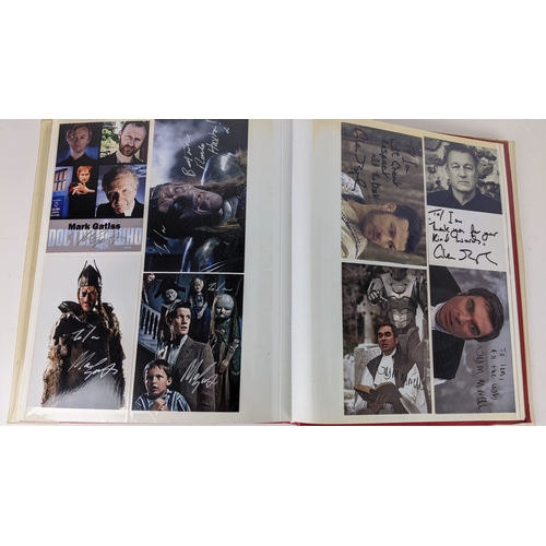 78 - A Doctor Who album of autographs on photos, signed by several cast members to include Jacqueline Pea... 