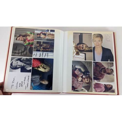 78 - A Doctor Who album of autographs on photos, signed by several cast members to include Jacqueline Pea... 
